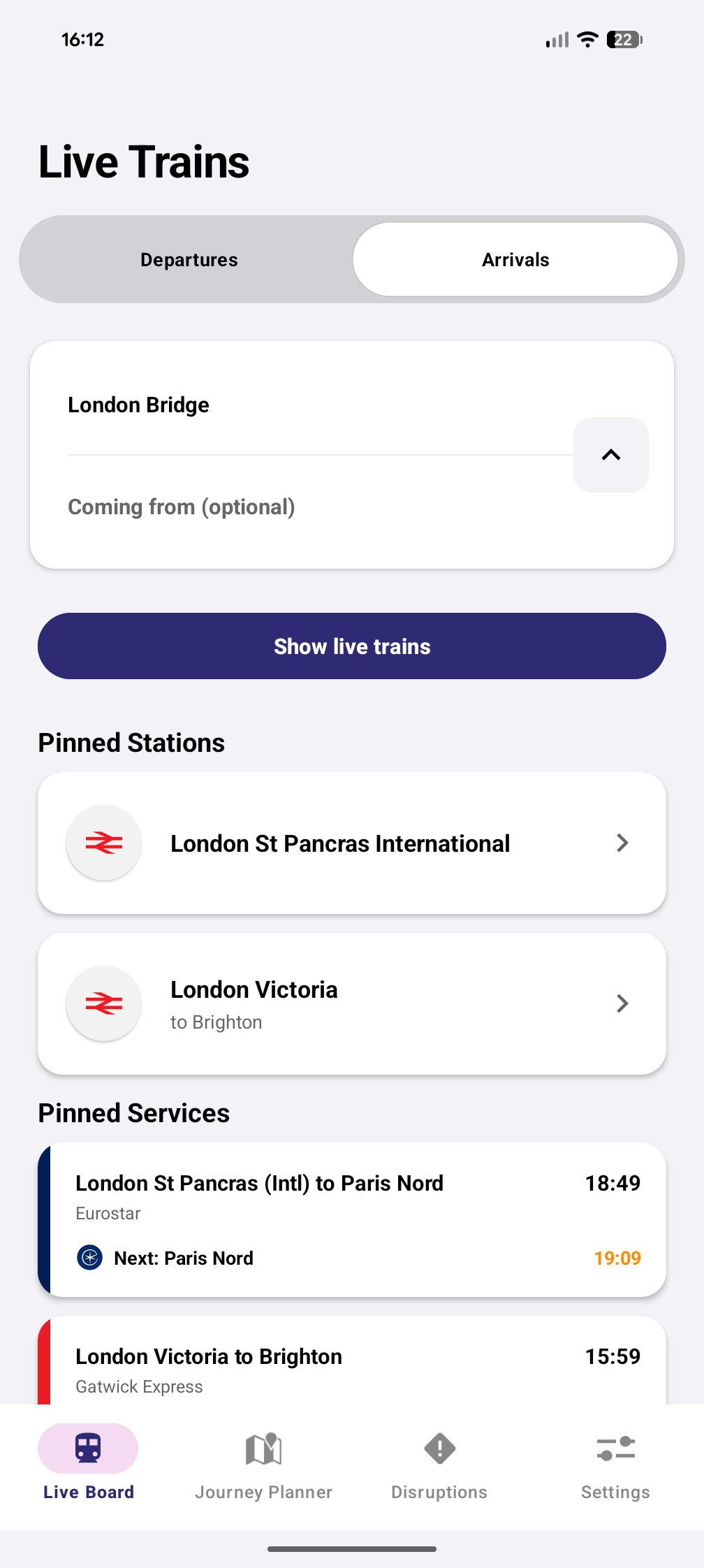 CallingPoint live tracking for UK train departures and platforms